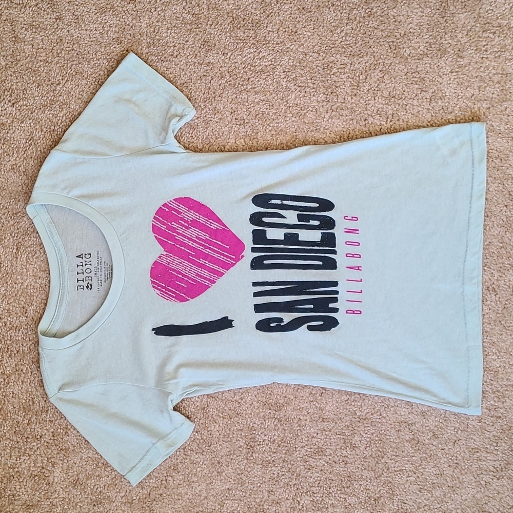 Ladies Small Billabong I Love San Diego Tee
